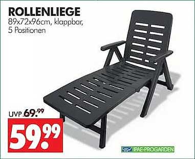 ROLLENLIEGE 89x72x96cm, klappbar, 5 Positionen