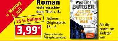 Roman – viele verschiedene Titel z. B.: Frühere Originalpreis 16,- (Preisreduzierte Mängelexemplare)