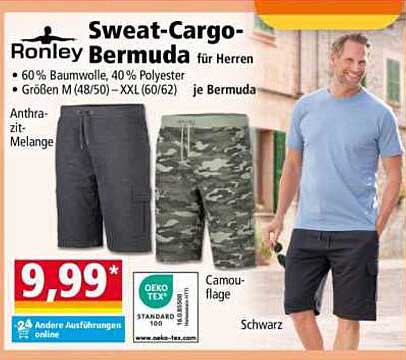 Ronley Sweat-Cargo-Bermuda für Herren