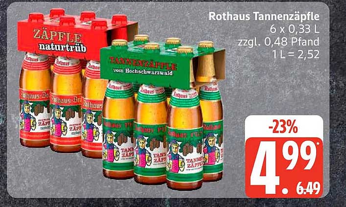 Rothaus Tannenzäpfle 6 x 0,33 L zzgl. 0,48 Pfand 1 L = 2,52