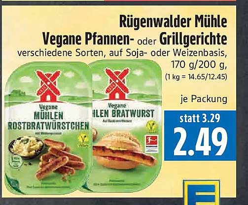 Rügenwalder Mühle Vegane Pfannen- oder Grillgerichte