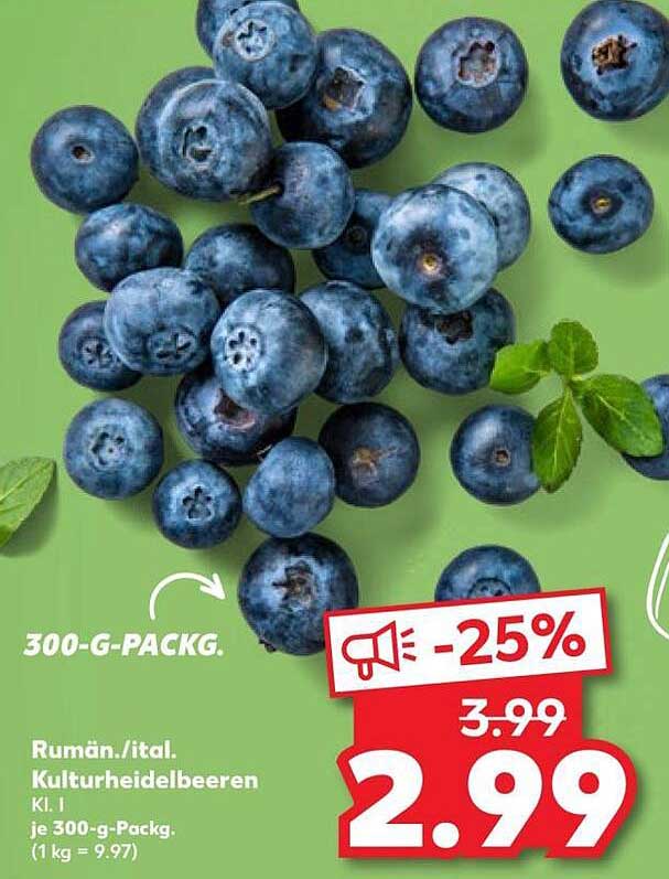 Rumän./ital. Kulturheidelbeeren Kl. I je 300-g-Packg.