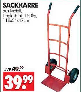 SACKKARRE aus Metall, Traglast bis 150kg, 118x54x47cm
