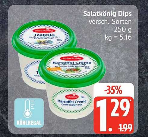 Salatkönig Dips versch. Sorten 250 g 1kg = 5,16