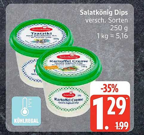 Salatkönig Dips versch. Sorten 250 g 1kg = 5,16