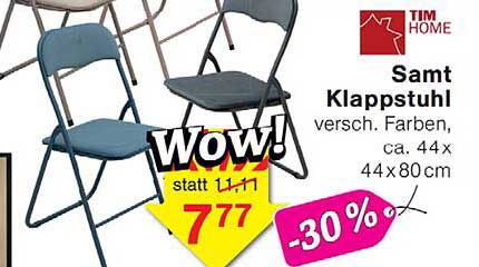 Samt Klappstuhl