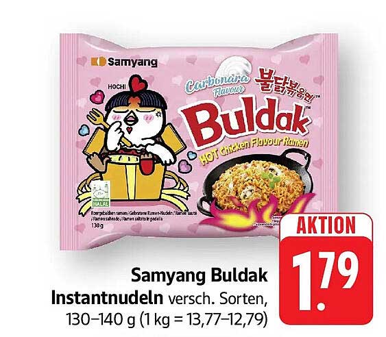 Samyang Buldak Instantnudeln versch. Sorten, 130–140 g (1 kg = 13,77–12,79)