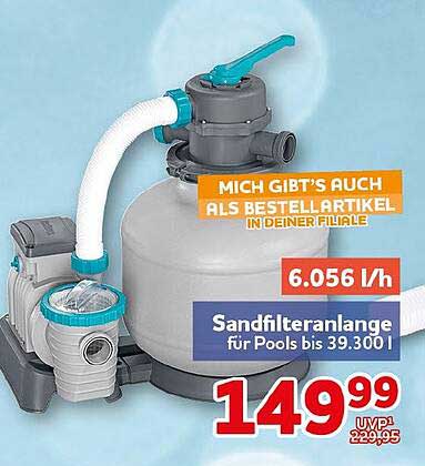 Sandfilteranlage für Pools bis 39.300 l
