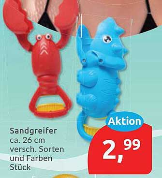 Sandgreifer ca. 26 cm versch. Sorten und Farben Stück