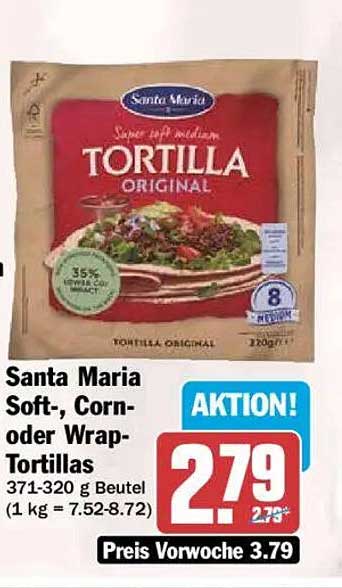 Santa Maria Soft-, Corn- oder Wrap-Tortillas
