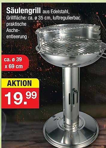 Säulengrill aus Edelstahl
