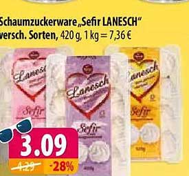 Schaumzuckerware „Sefir LANESCH“ versch. Sorten, 420 g, 1 kg = 7,36 €