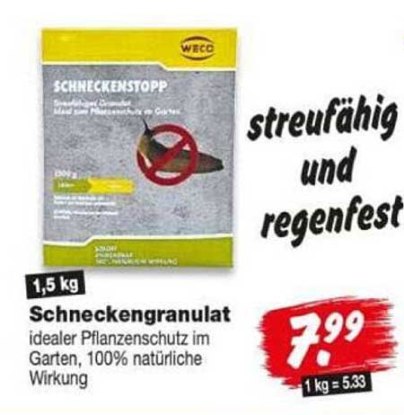 Schneckengranulat idealer Pflanzenschutz im Garten, 100% natürliche Wirkung