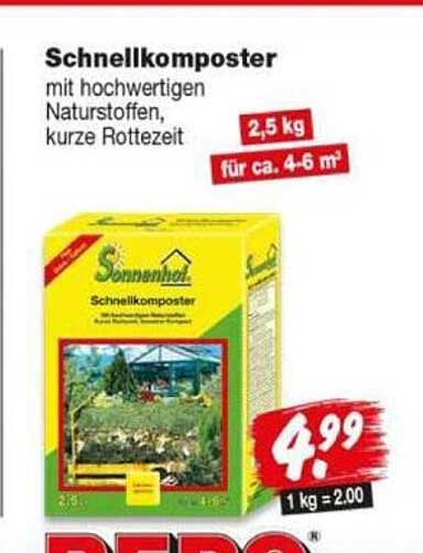 Schnellkomposter mit hochwertigen Naturstoffen, kurze Rottezeit