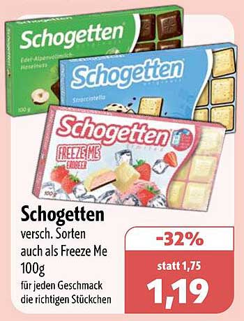 Schogetten versch. Sorten auch als Freeze Me 100g
