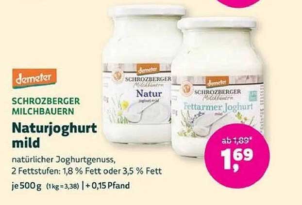 SCHROZBERGER MILCHBAUERN Naturjoghurt mild