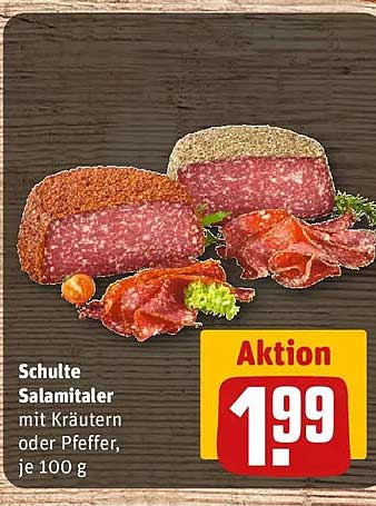 Schulte Salamitaler mit Kräutern oder Pfeffer, je 100 g