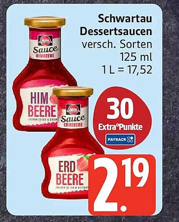 Schwartau Dessertsaucen versch. Sorten 125 ml 1 l = 17,52