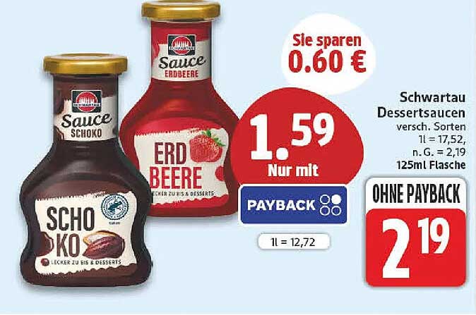 Schwartau Dessertsaucen versch. Sorten 125ml Flasche