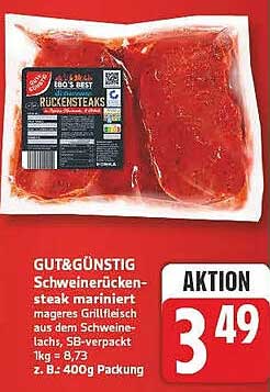 Schweinerückensteaks mariniert