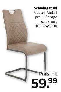 Schwingstuhl Gestell Metall grau, Vintage schlamm, 1015249900
