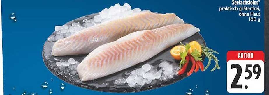 Seelachsloins* praktisch grätenfrei, ohne Haut 100 g