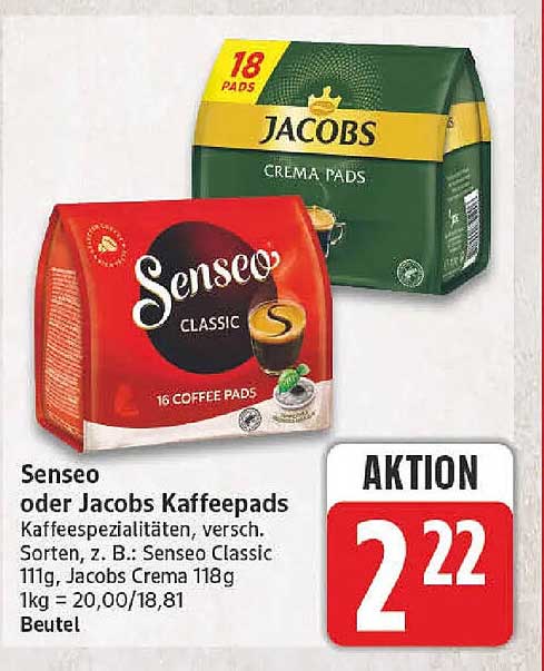 Senseo oder Jacobs Kaffeepads