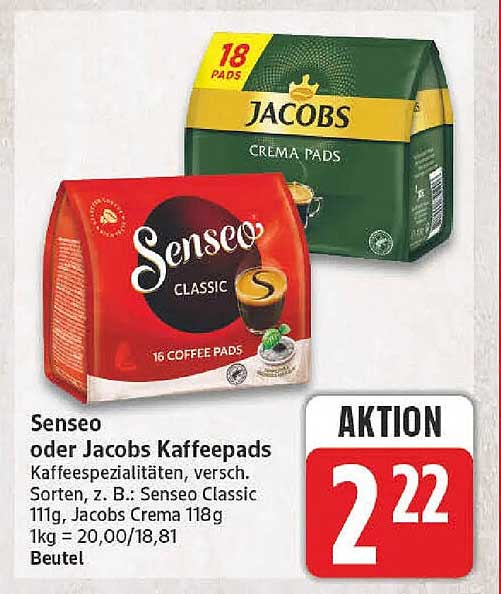 Senseo oder Jacobs Kaffeepads