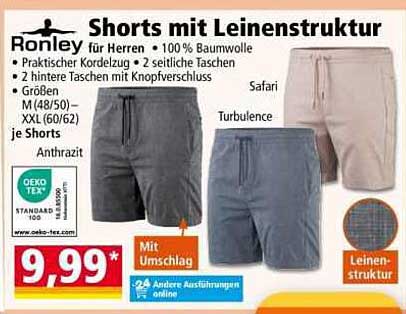 Shorts mit Leinenstruktur
