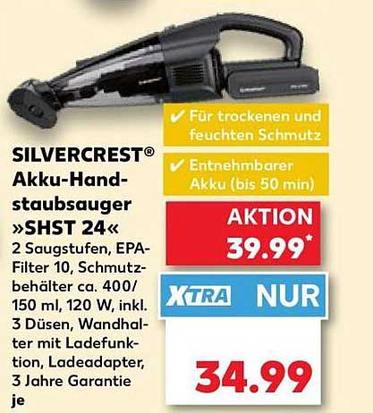 SILVERCREST Akku-Handstaubsauger »SHST 24«
