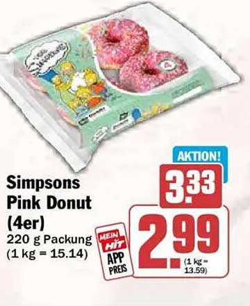 Simpsons Pink Donut (4er)
