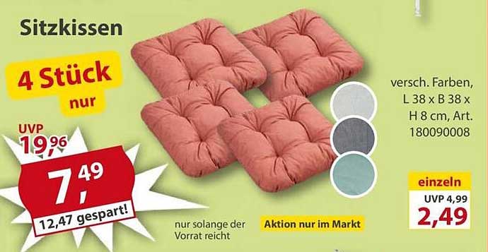 Sitzkissen 4 Stück nur