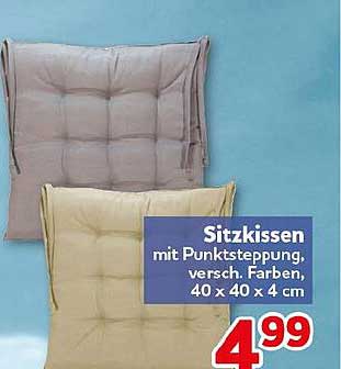 Sitzkissen mit Punktsteppung, versch. Farben, 40 x 40 x 4 cm