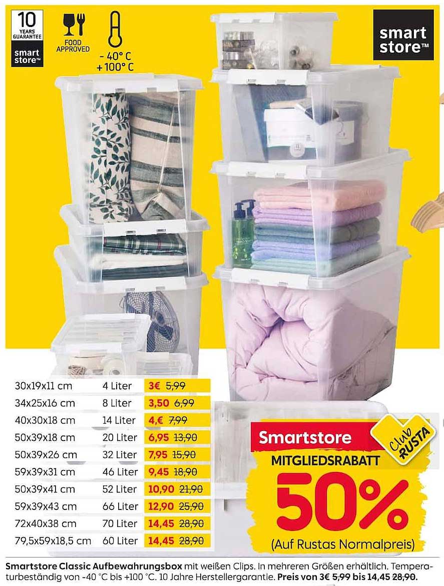 Smartstore Classic Aufbewahrungsbox mit weißen Clips