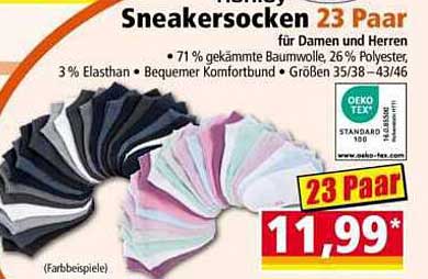 Sneakersocken 23 Paar