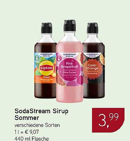 SodaStream Sirup Sommer verschiedene Sorten 1 l = € 9,07 440 ml Flasche