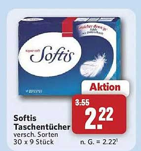 Softis Taschentücher versch. Sorten 30 x 9 Stück