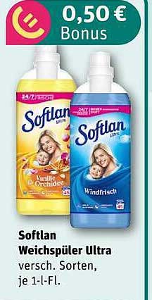 Softlan Weichspüler Ultra versch. Sorten, je 1-l-Fl.