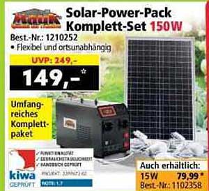 Solar-Power-Pack Komplett-Set 150W