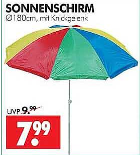 SONNENSCHIRM Ø 180cm, mit Knickgelenk