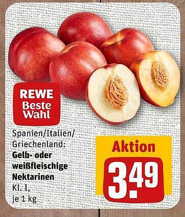 Spänen/Italien/Griechenland: Gelb- oder weißfleischige Nektarinen Kl. I, je 1 kg