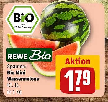 Spaniens: Bio Mini Wassermelone Kl. II, je 1 kg