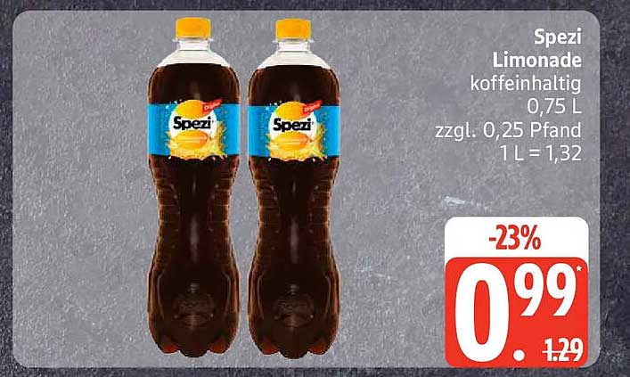 Spezi Limonade koffeinhaltig 0,75 L zzgl. 0,25 Pfand