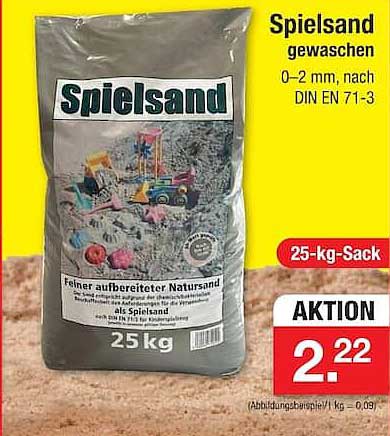 Spielsand gewaschen 0-2 mm, nach DIN EN 71-3