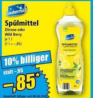 Spülmittel Zitrone oder Wild Berry je 1 l