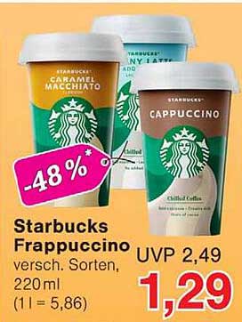 Starbucks Frappuccino versch. Sorten, 220ml
