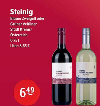 Steinig Blauer Zweigelt oder Grüner Veltliner Stadt Krems/ Österreich 0,75l Liter: 8,65 €