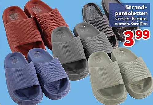 Strand-Pantoletten versch. Farben, versch. Größen