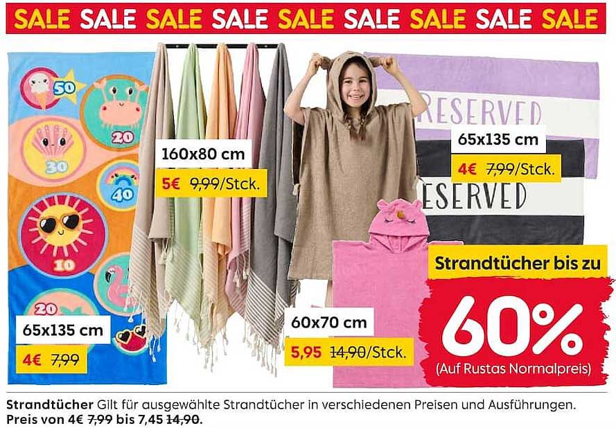 Strandtücher bis zu 60%