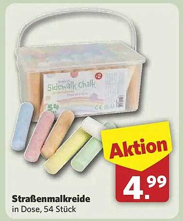Straßenmalkreide in Dose, 54 Stück